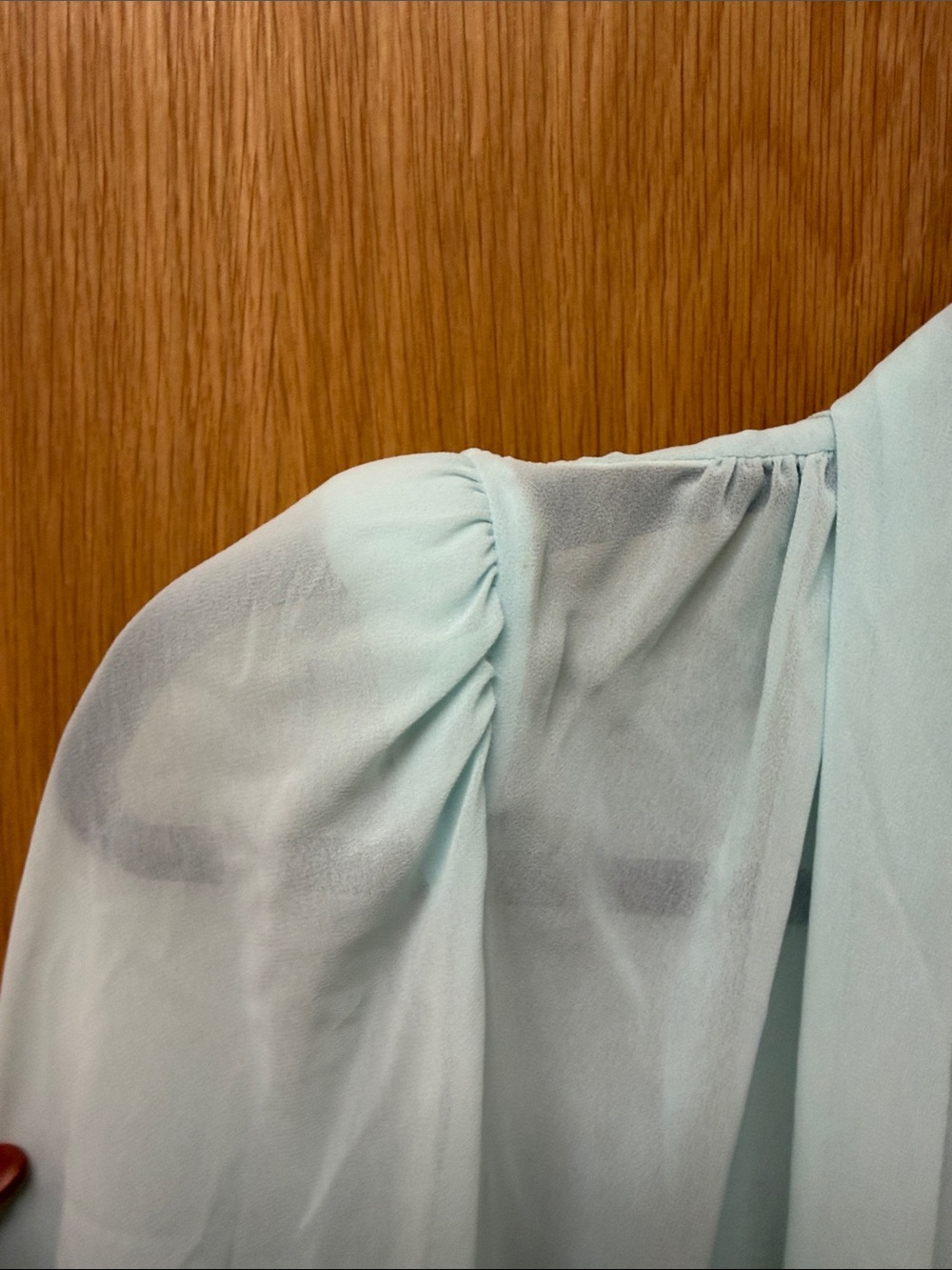 Light Blue Sheer Long Flowing Duster Robe Vintage 70s/80s Bridgerton Aesthetic - Picture 6 of 11